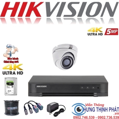 TRỌN BỘ 1 CAMERA QUAN SÁT HIKVISON 5.0 MPX CÓ ÂM THANH